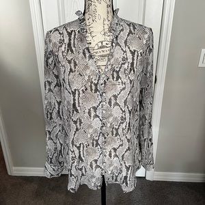 Sheer button down express top